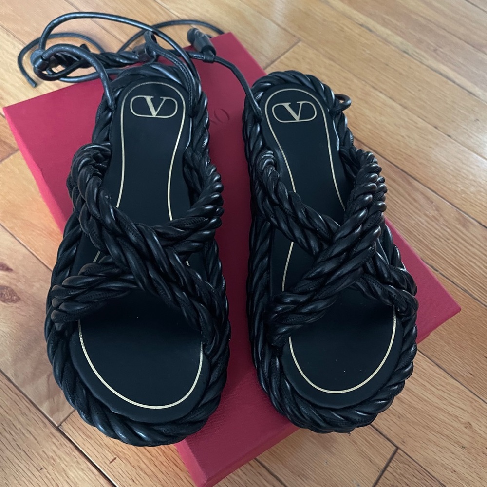 Valentino Garavani ankle tie rope sandals
